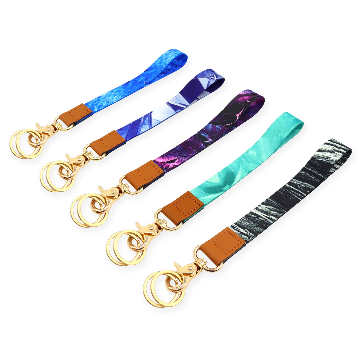 5-Pack Multicolor Key Lanyards for Women & Men - Wrist Strap for Keys, Teachers & Students