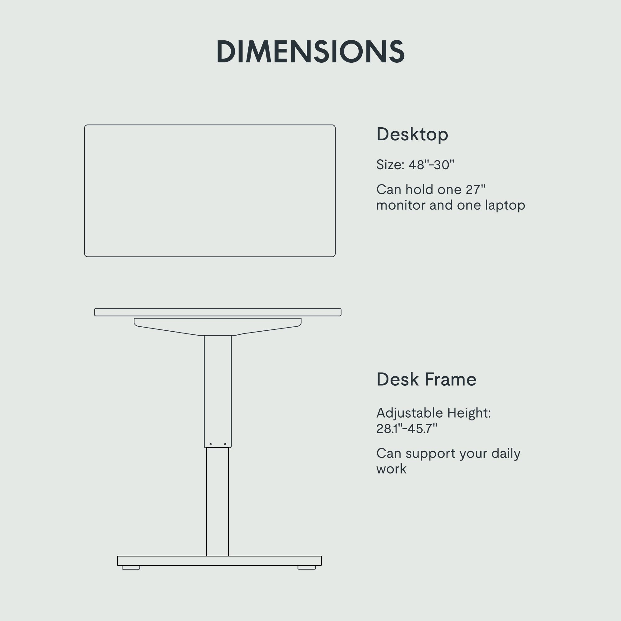 FLEXISPOT EN1 Electric Height Adjustable Standing Desk - 48 x 30 Inches, Silver Frame with Black Desktop | Ergonomic Home Office Workstation for Remote Work & Gaming Setup