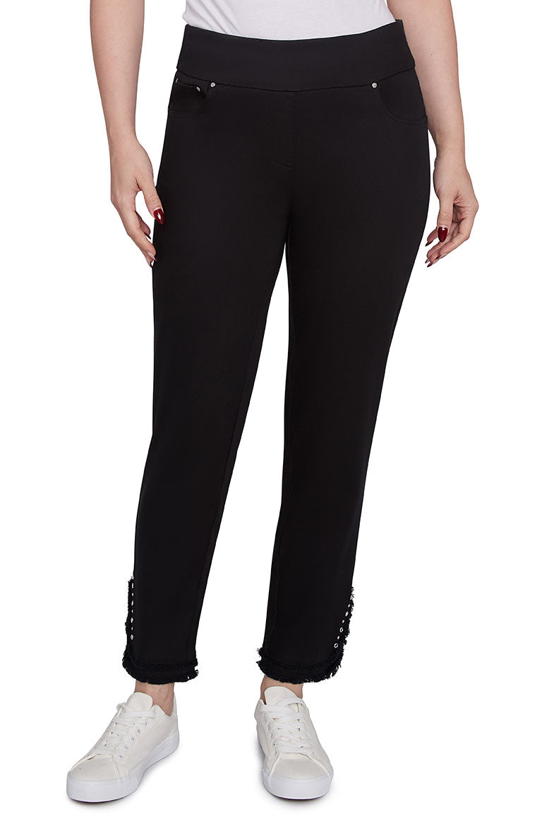 Black Monochrome Moment Denim Ankle Pants - Women's High Waist Skinny Jeans for Casual Outfits & Streetwear Fashion