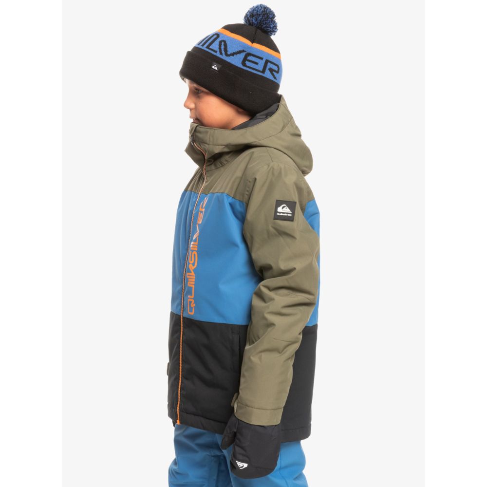 Quiksilver Side Hit Youth Boys Ski Jacket - Waterproof Winter Snow Jacket for Kids & Teens - Grape Leaf Color - Perfect for Skiing, Snowboarding & Outdoor Winter Activities