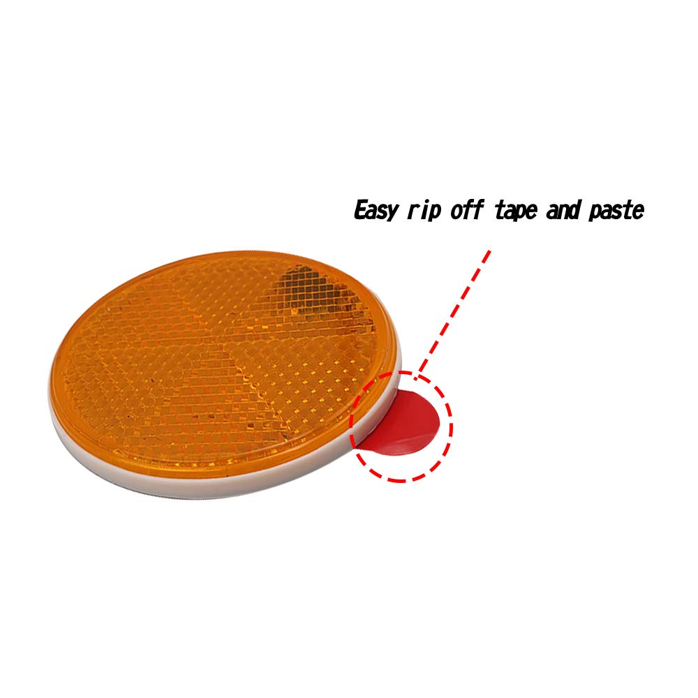 Adhesive Round Reflectors - Quick Mount Safety for Bikes, Cars, Mailboxes