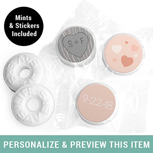 Personalized Wedding Candy LifeSavers Mint Favors - Blush Pink (Approx 320 Mints) for Bridal Shower, Reception & Anniversary Party Favors