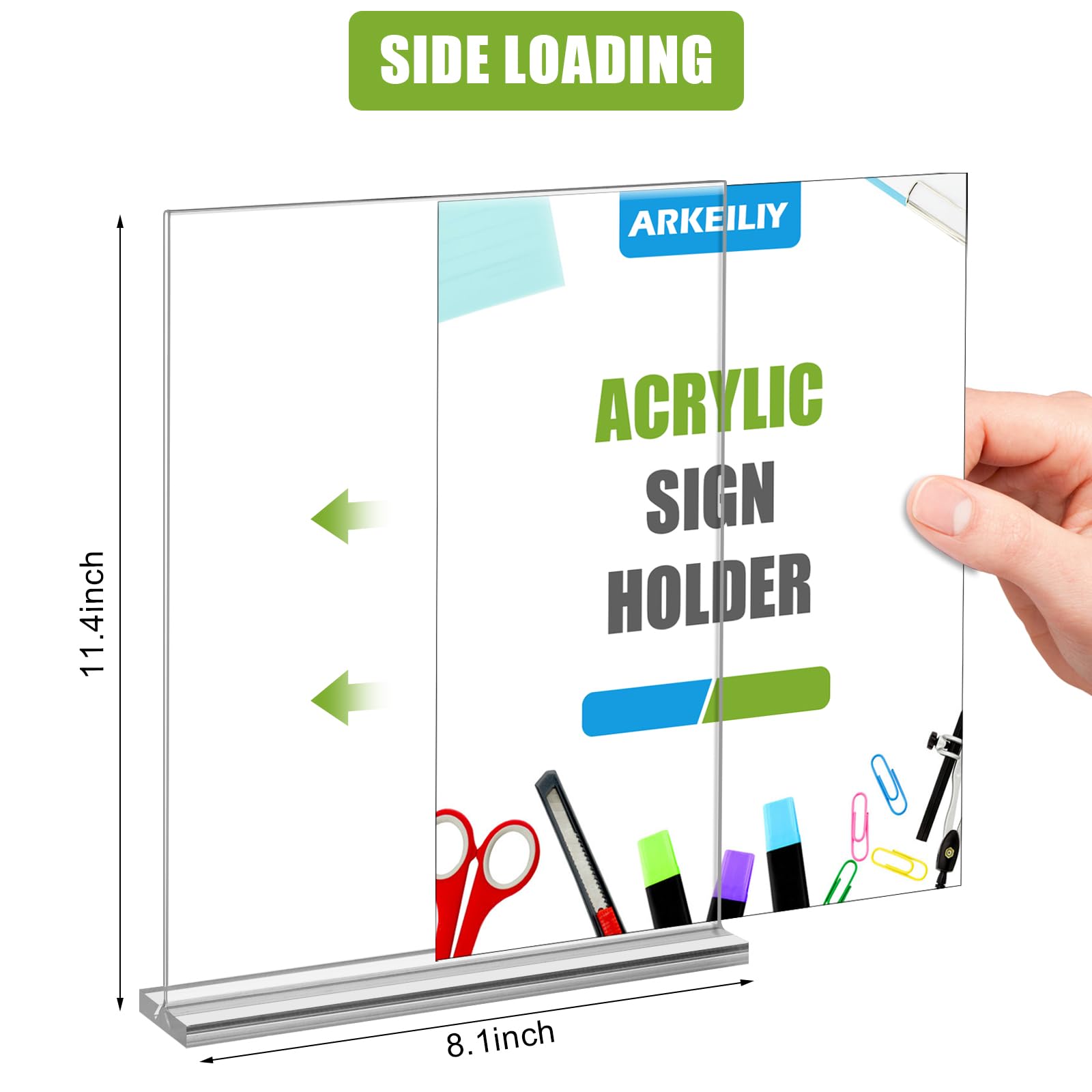 8.5 x 11 Inch Clear Acrylic Sign Holders - 4 Pack Vertical Double Sided Table Stands for Menus, Flyers & Documents | Perfect for Restaurants, Offices, Retail Stores & Hotels | Durable Menu Holders for Countertops, Reception Desks & Display Cases