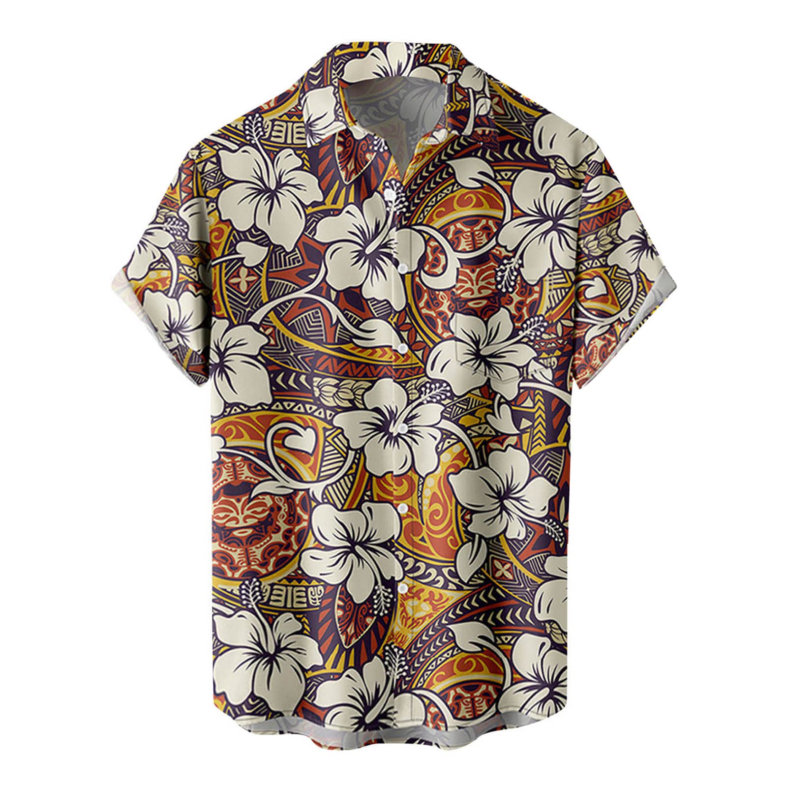 Funny Men's T-Shirts - 3D Digital Printed Short Sleeve Casual Shirt with Buckle Lapel Design for Everyday Wear, Street Fashion & Weekend Outings
