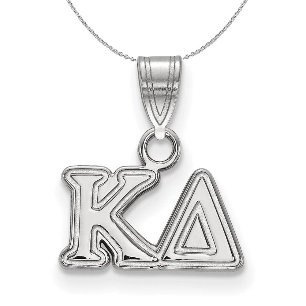 Kappa Delta Sterling Silver Greek Letter Necklace - Elegant Black Bow Pendant for Sorority Sisters & College Gifts