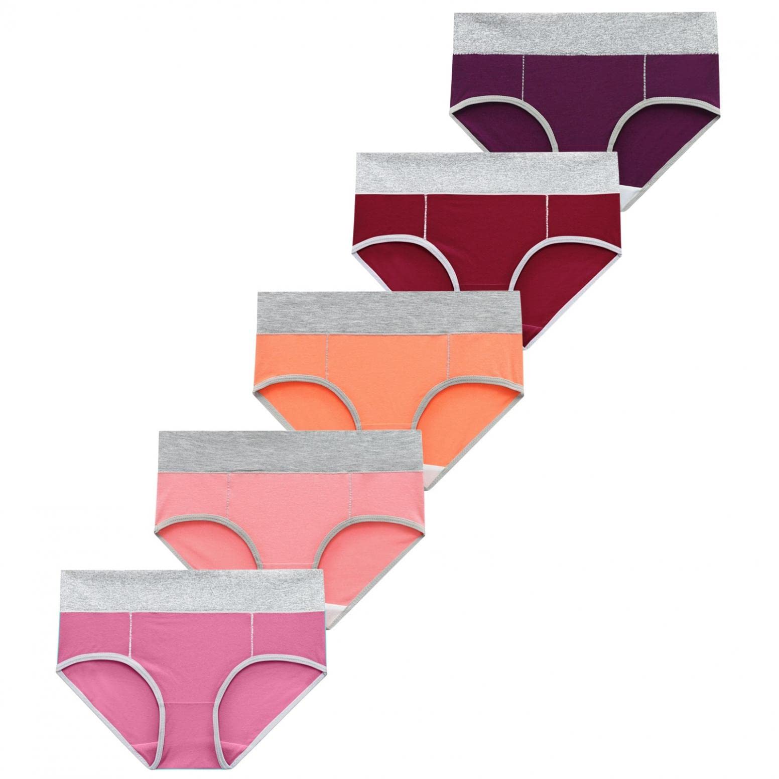 Gufesf Women's Cotton Underwear 5-Pack - Soft Breathable Full Brief Panties for Women - Comfortable Everyday Wear for Work, Sleep & Yoga