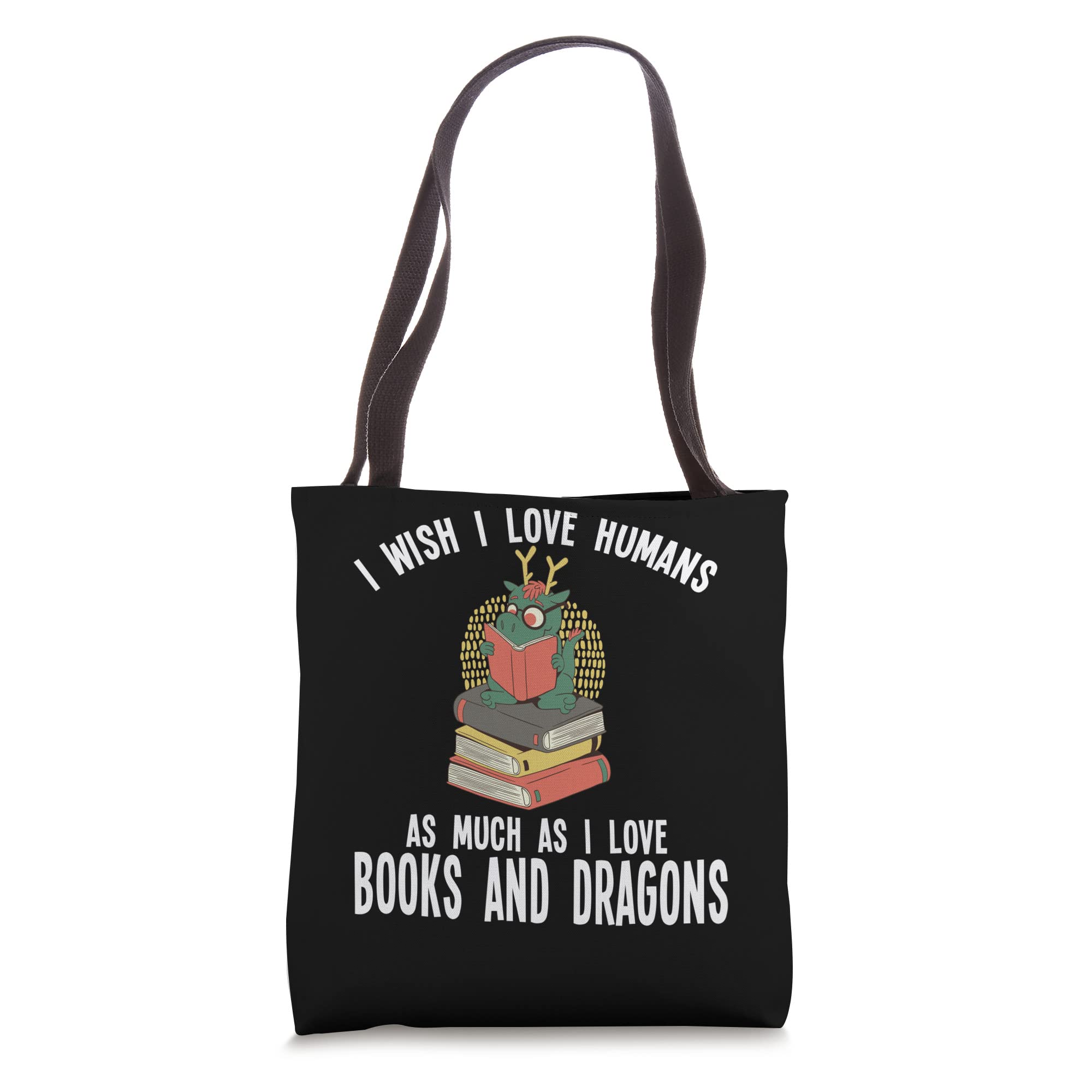 Book Dragon Tote Bag - Cute Literary Book Lover Gift for Readers & Writers - Perfect for Library Visits, Bookstore Trips & Reading Nook