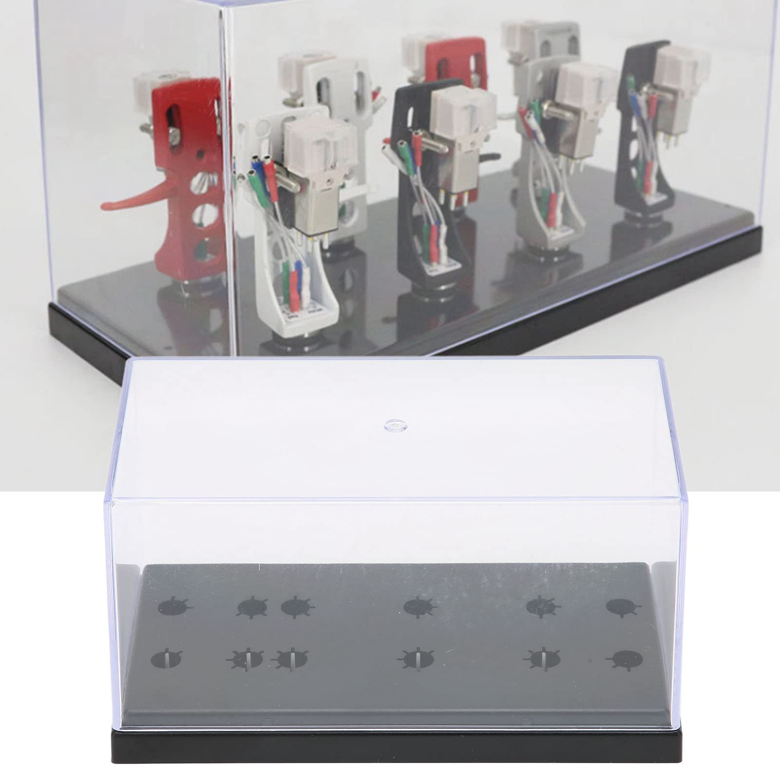 Premium Transparent Phono Shell Case - High-End Phonograph Head Storage Box with Long Needle Rack | Display & Protect Headshell Cartridges - Perfect for Vinyl Record Collectors & Audiophiles
