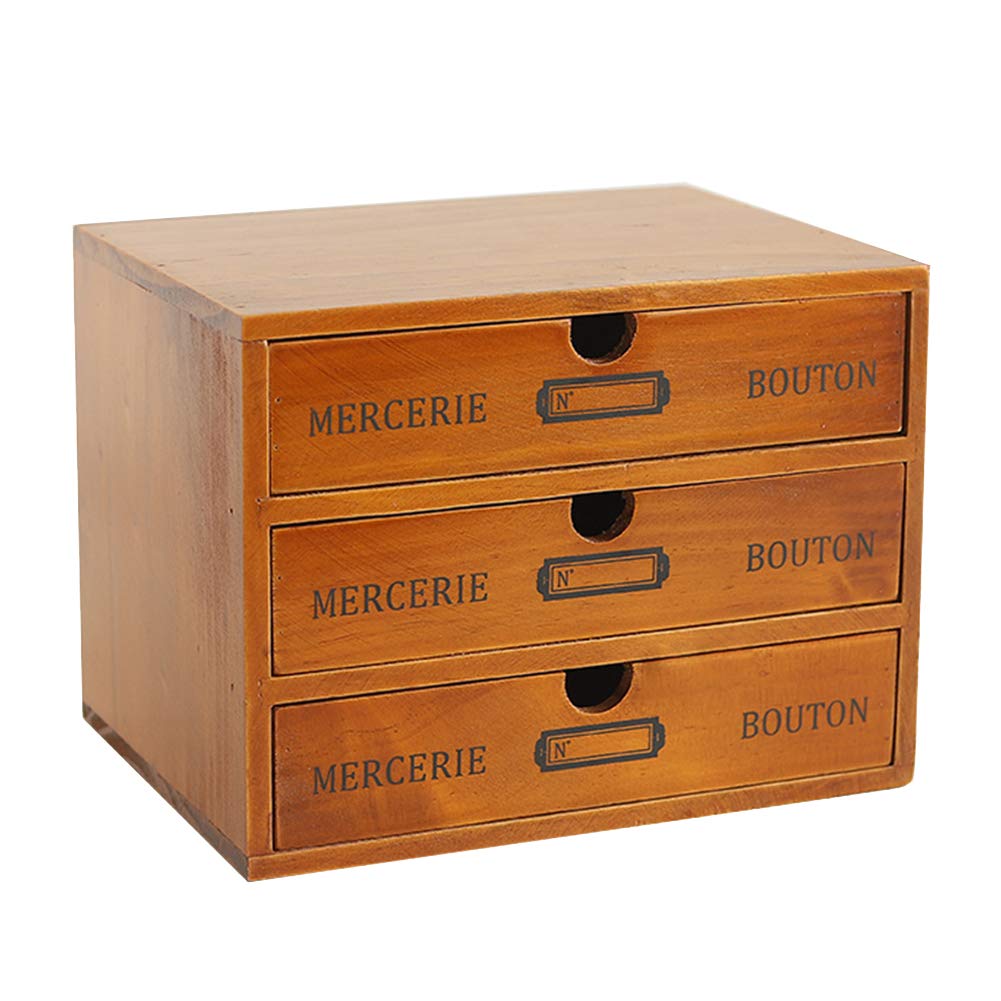 Willcome Wooden Storage Box with Drawers - Portable Desktop Organizer for Home Office, Craft Supplies & Counter Decor | Perfect for Stationery, Jewelry & Makeup Organization
