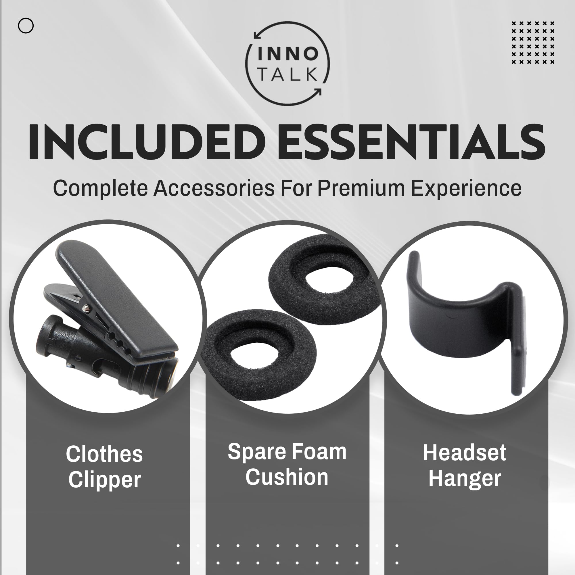INNOTALK RJ9 Binaural Office Headset - Durable Call Center Headphones with Voice Tube Microphone, Clear Sound, Wired 9ft Cable & QD Pigtail Adapter - Compatible with Polycom, Mitel, Cisco & More - Perfect for Call Centers, Office Communication & Customer Support