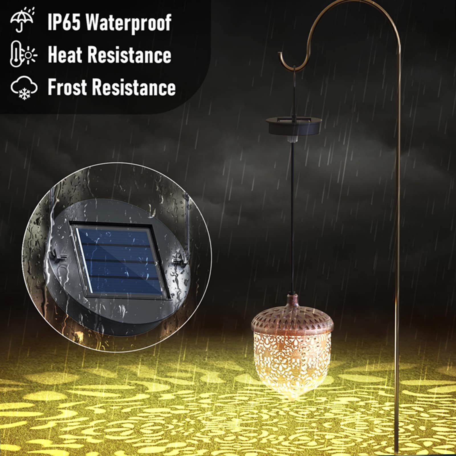 **Outdoor Solar Pathway Lights - Large Waterproof LED Solar Lanterns for Garden, Porch, Patio & Walkway - Bronze Metal Solar Lights for Nighttime Illumination & Decoration**