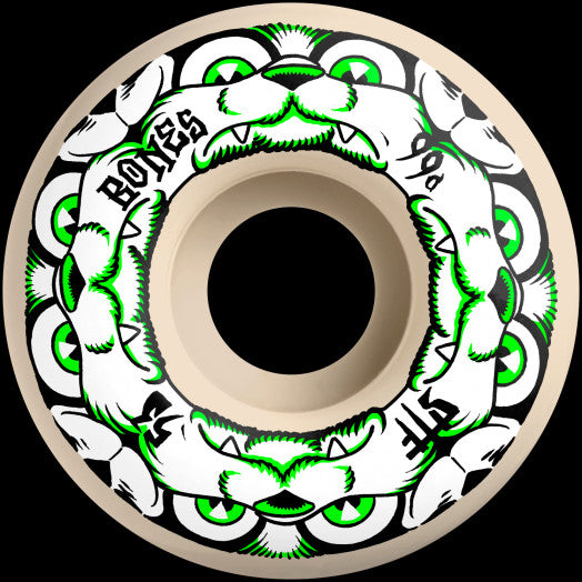 Bones 4 Dog Night STF V4 99A 53mm Skateboard Wheels - High Performance Wheels for Street and Park Skating - Perfect for Smooth Rides and Tricks