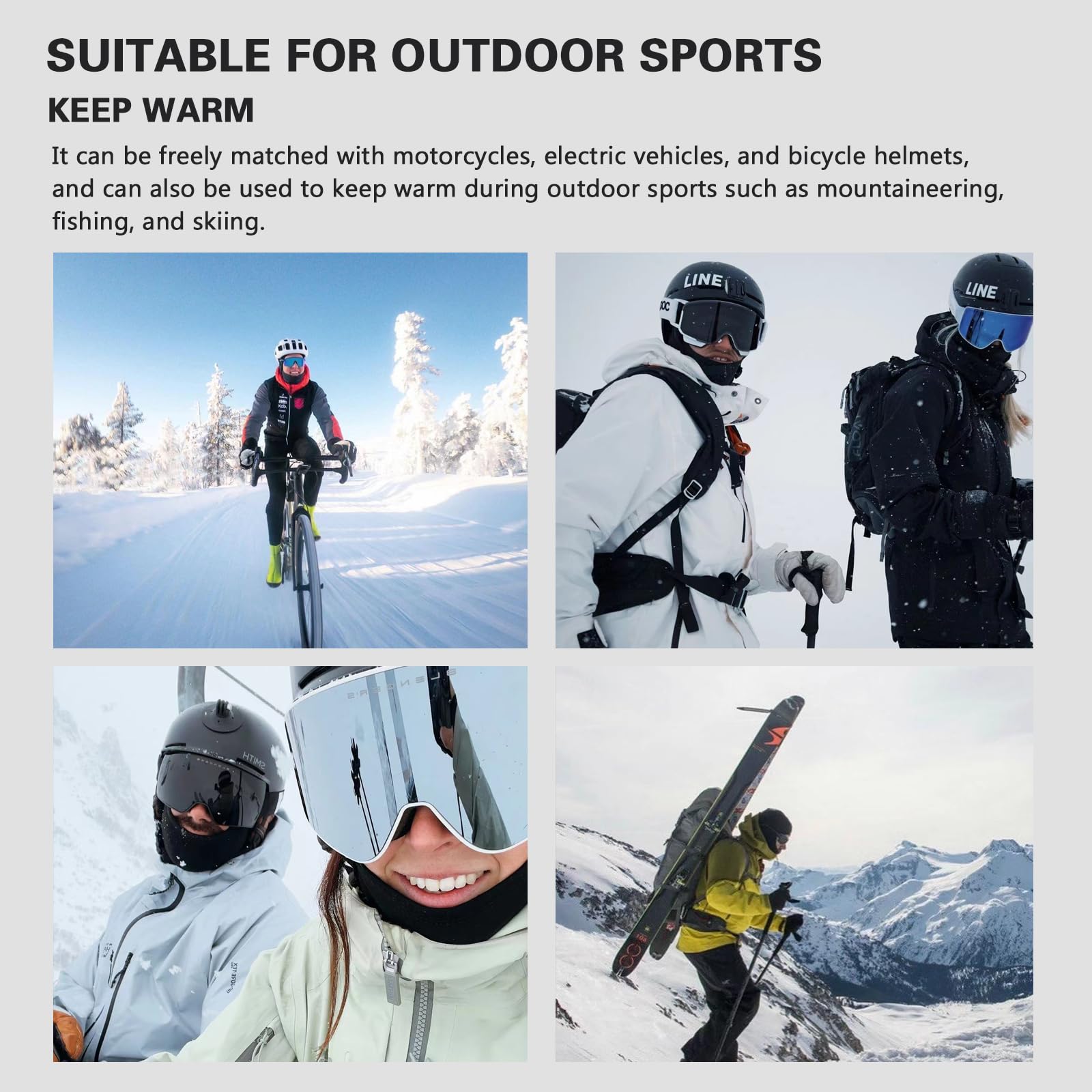 Windproof Thermal Fleece Balaclava Ski Mask for Men & Women - Cold Weather Face Cover for Skiing, Cycling, Snowboarding & Outdoor Winter Activities