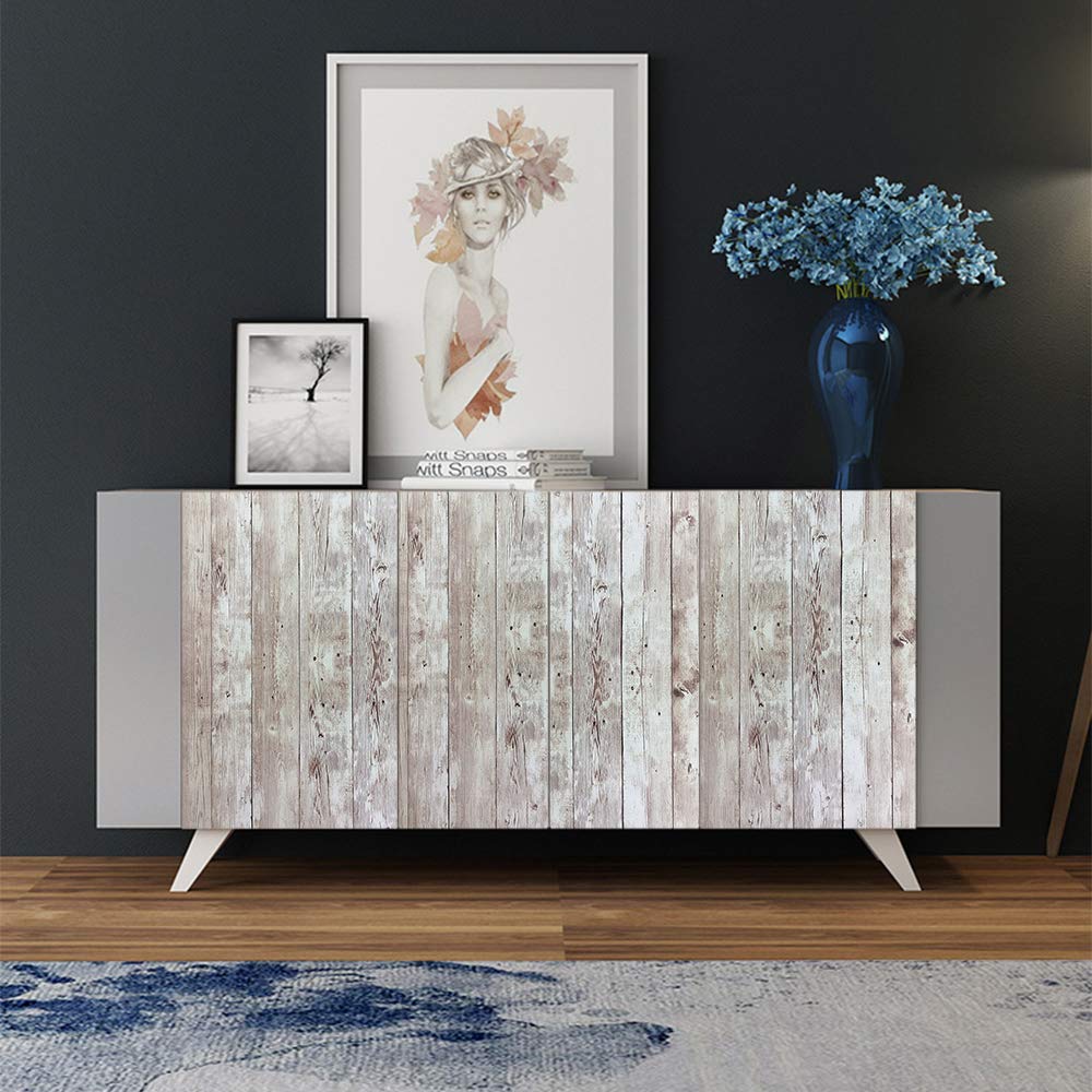 Yenhome Rustic Bulletin Board Paper Roll - 17.7x118 Inch Shiplap Peel and Stick Wallpaper | Removable Light Wood Contact Paper for Classroom Decor, Kitchen Cabinets & Countertops | Perfect for DIY Home Decor, Office Organization & Craft Projects
