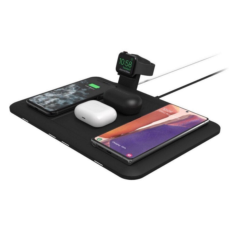 Mophie 4-in-1 Wireless Charging Station 10W Fast Charge - Black | Wireless Charger for iPhone, Android, AirPods & Apple Watch | Perfect for Home, Office & Nightstand