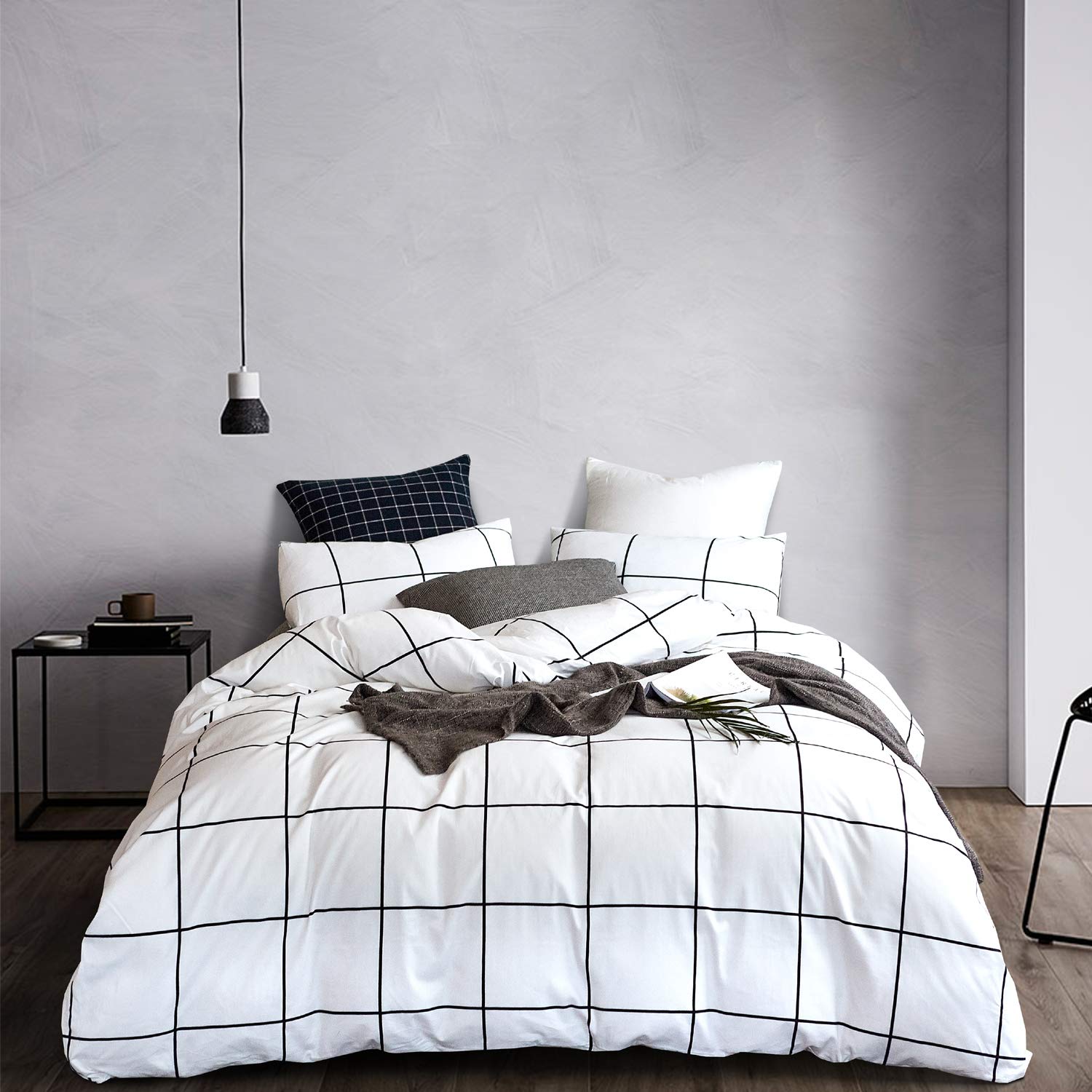 Jumeey Black and White Plaid Duvet Cover Twin Size - Soft Gingham Grid Bedding Set for Boys & Girls, Teens Room Decor - Perfect for Cozy Bedrooms, Dorm Rooms & Guest Rooms