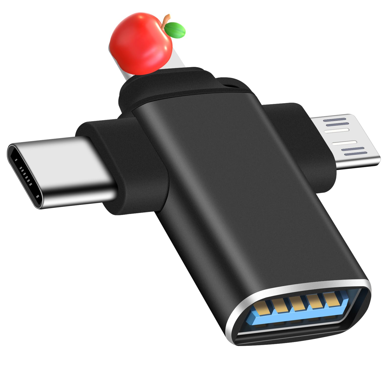 Aolcev 3-in-1 USB C Adapter - Lightning to USB C, Micro USB to USB 3.0 OTG Converter - Compatible with iPhone, MacBook Pro, iPad Pro, Camera, Keyboard & Mouse - Perfect for Data Transfer, Charging & Device Connectivity