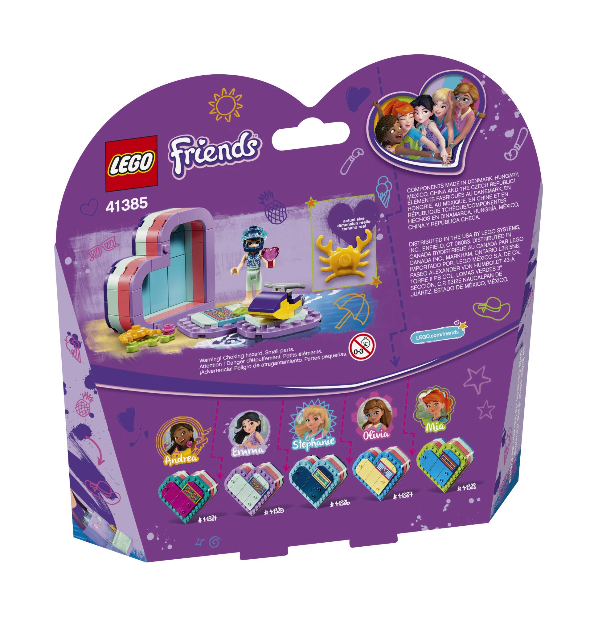LEGO Friends Emma’s Summer Heart Box 41385 Building Kit (86 Pieces) - Creative Construction Toy for Kids Ages 6+, Perfect for Birthday Gifts & Summer Playtime