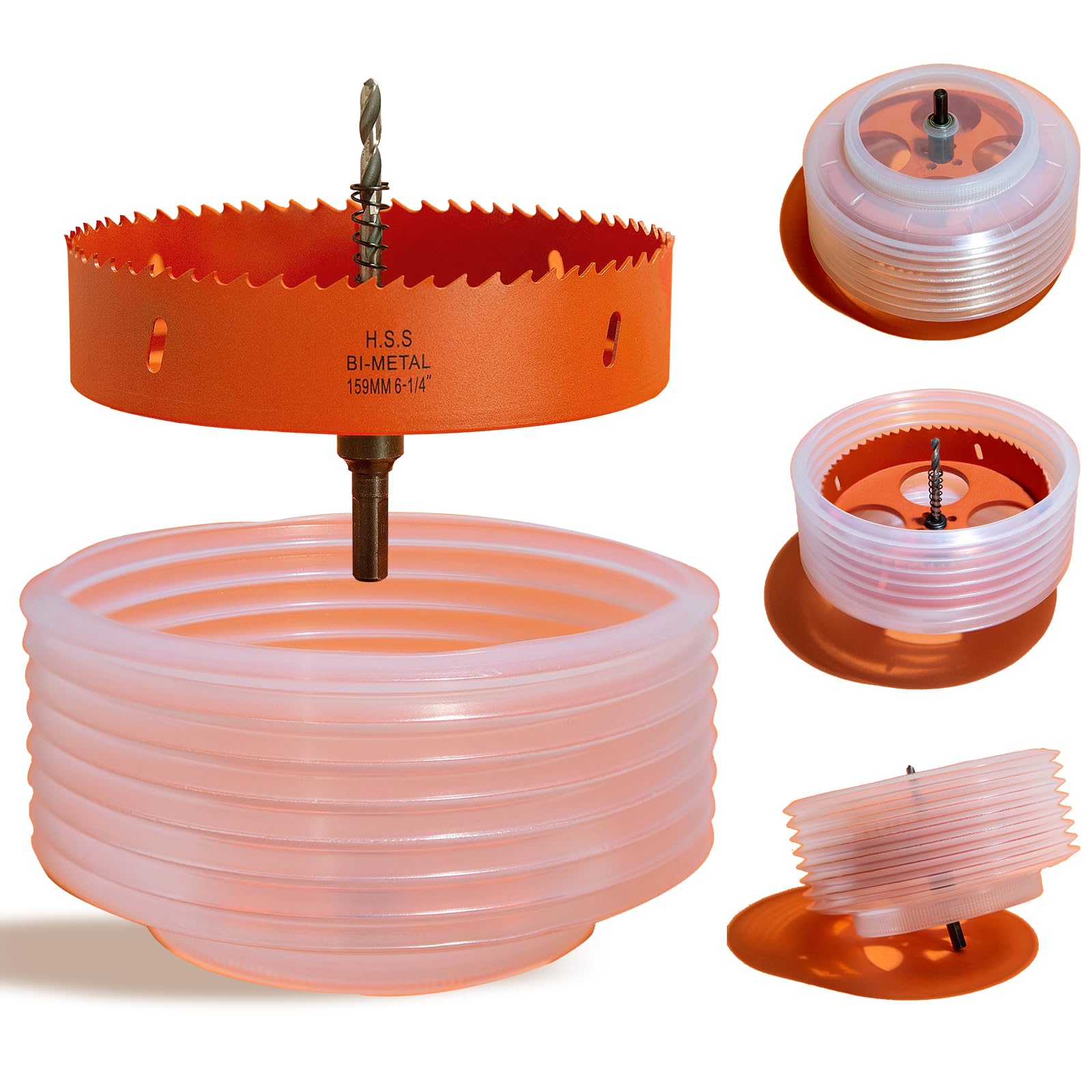 6.25 Inch Bi-Metal Hole Saw for Recessed Lights - 6-1/4 Inch Hole Cutter with Dust Bowl Catcher - Perfect for LED Can Lights, Wood, Metal & Drywall Installation - Ideal for Electricians and DIY Home Improvement Projects