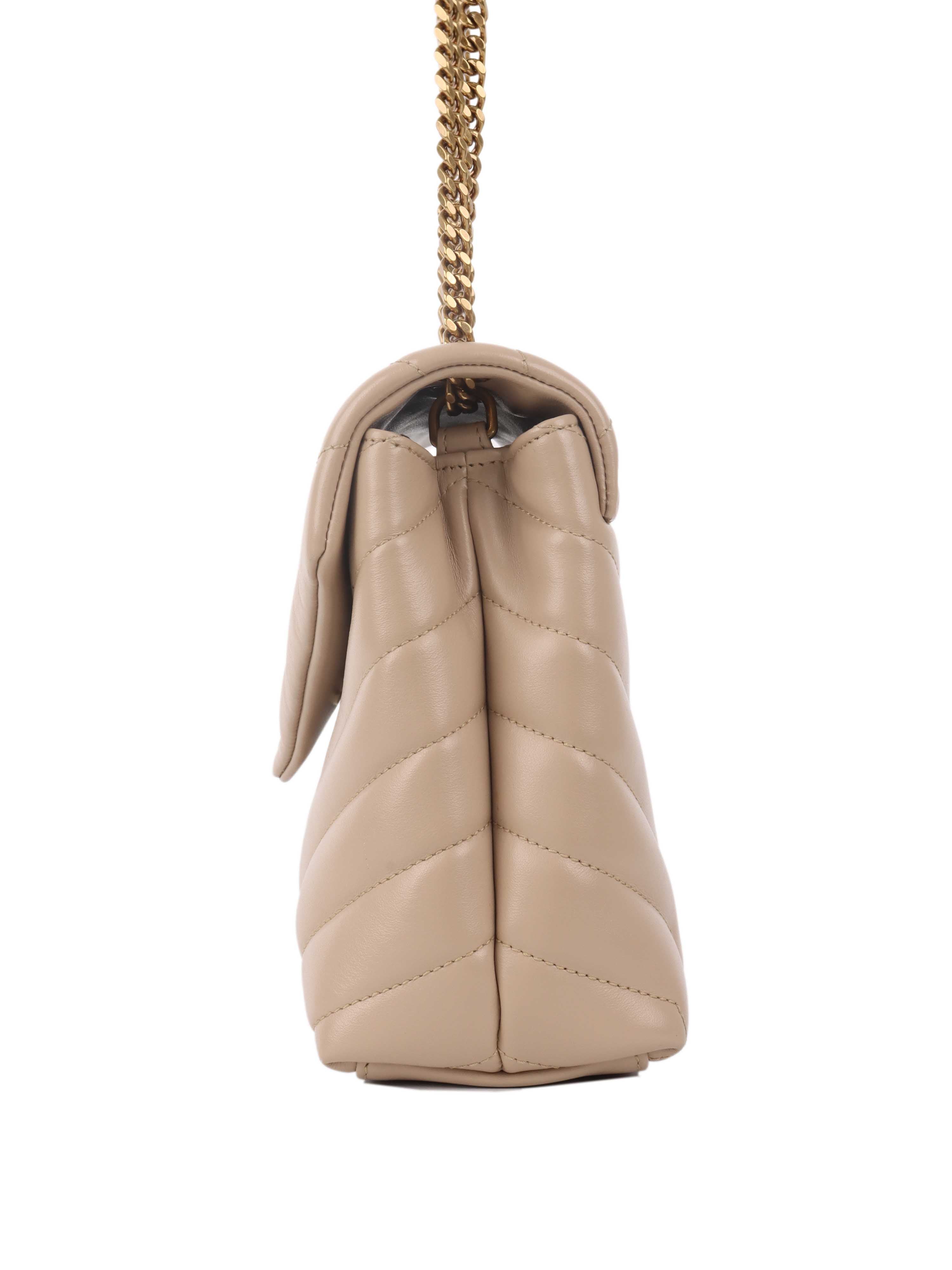 Saint Laurent Small Beige Loulou Bag - Luxury Crossbody Purse for Women | Perfect for Date Night, Office & Evening Events