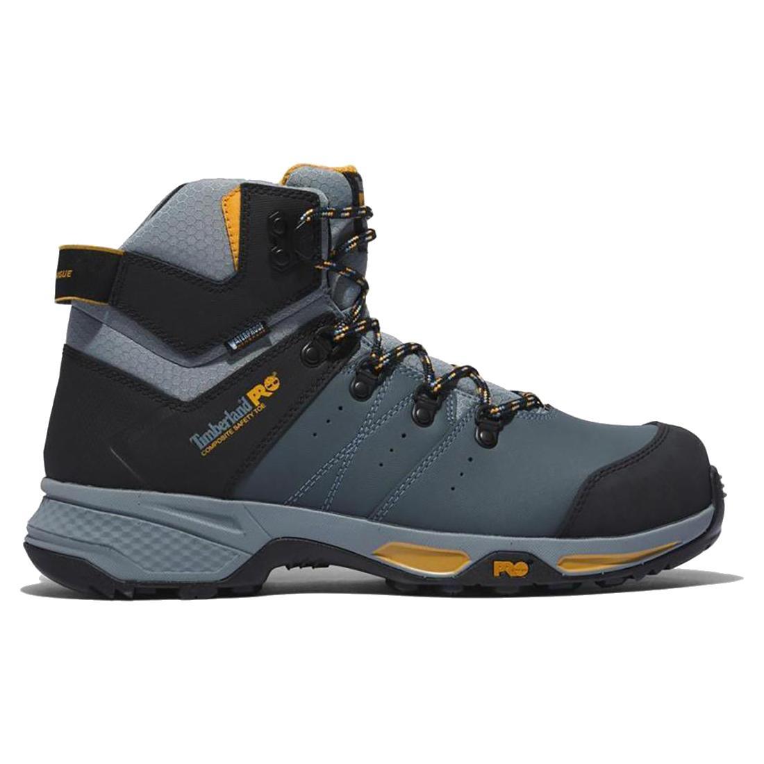 Switchback 6 Inch Composite Toe Waterproof Work Boots for Men - Slip Resistant Safety Shoes with Electrical Hazard Protection - Ideal for Construction, Warehouse & Outdoor Work (Gray)