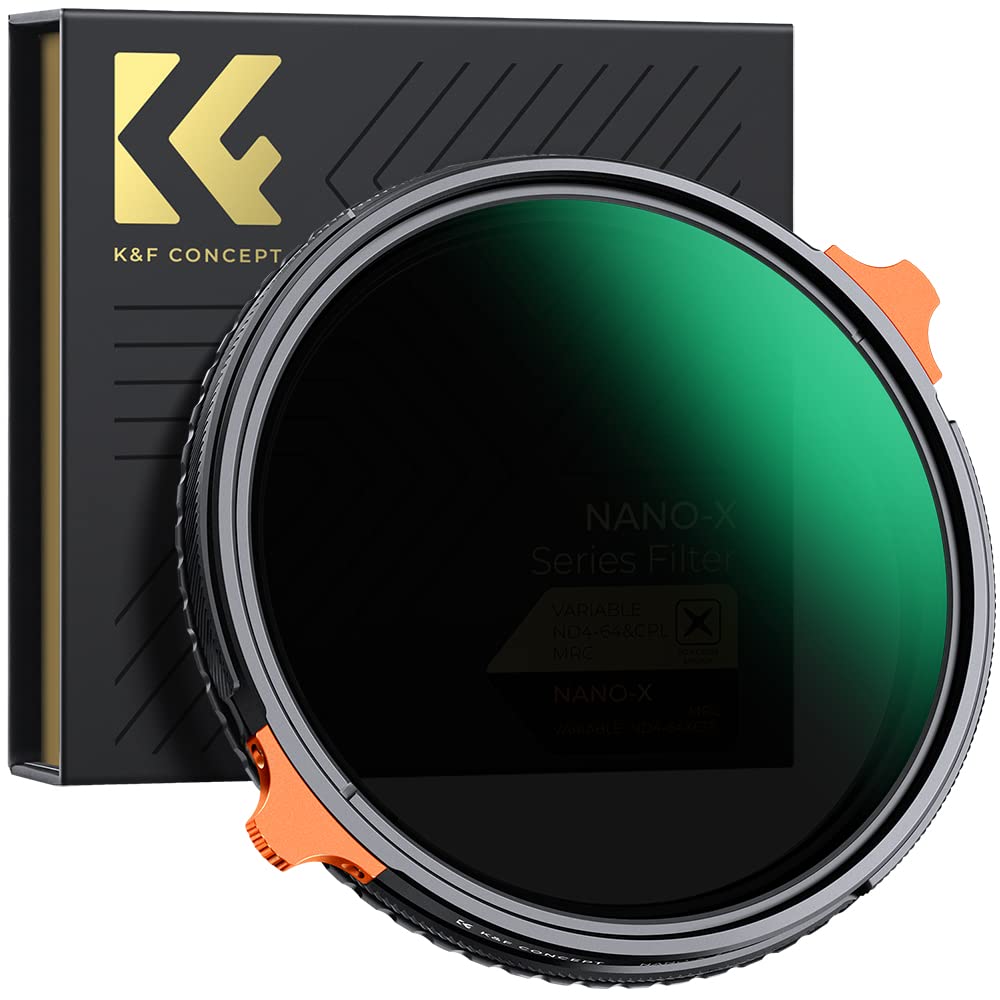 K&F Concept 82mm ND4-64 (2-6 Stops) Variable ND & CPL Polarizer 2-in-1 Lens Filter - 28 Layer Multi-Coated Nano-X Series for DSLR, Mirrorless Cameras - Perfect for Landscape, Portrait & Long Exposure Photography