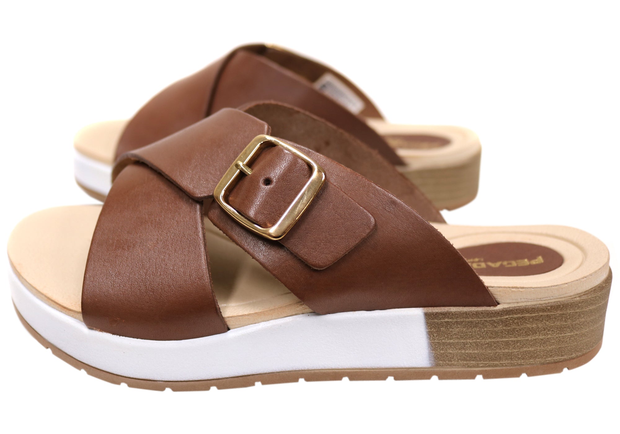 Gianna Women's Comfort Leather Slide Sandals - Handmade in Brazil - Perfect for Beach, Pool, and Casual Summer Wear
