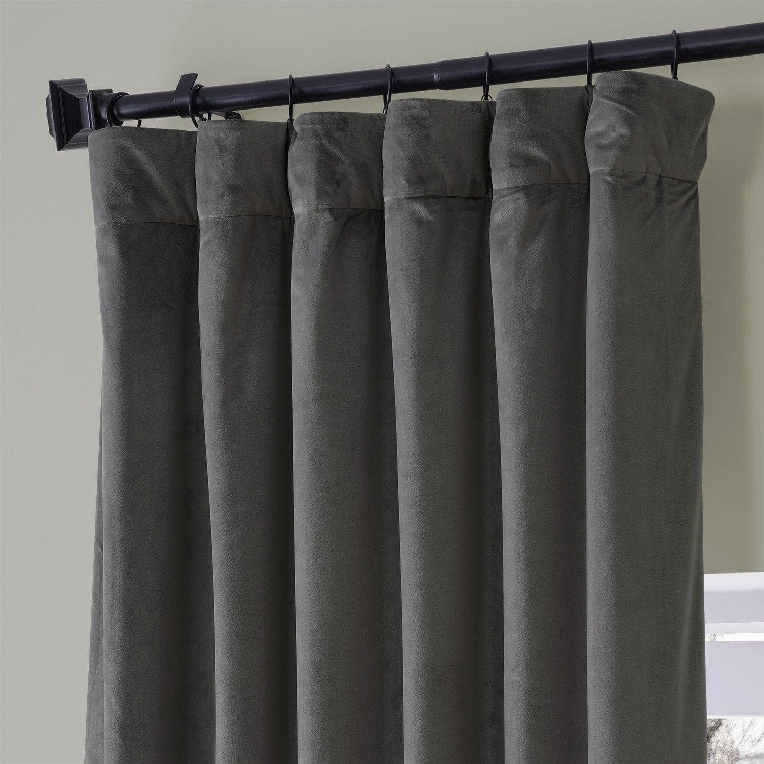 Luxury Blackout Curtains - Nightlife Grey Signature Plush Velvet Hotel Curtains for Bedroom & Living Room - Noise Reducing & Thermal Insulated Drapes for Better Sleep & Privacy