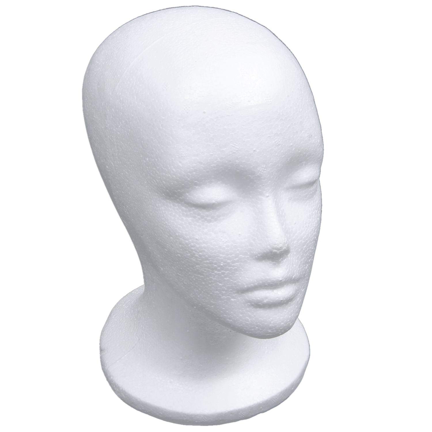 Stylish White Foam Mannequin Head for Wigs & Hats Display - Perfect for Salon, Beauty Shop, and Home Wig Styling Practice