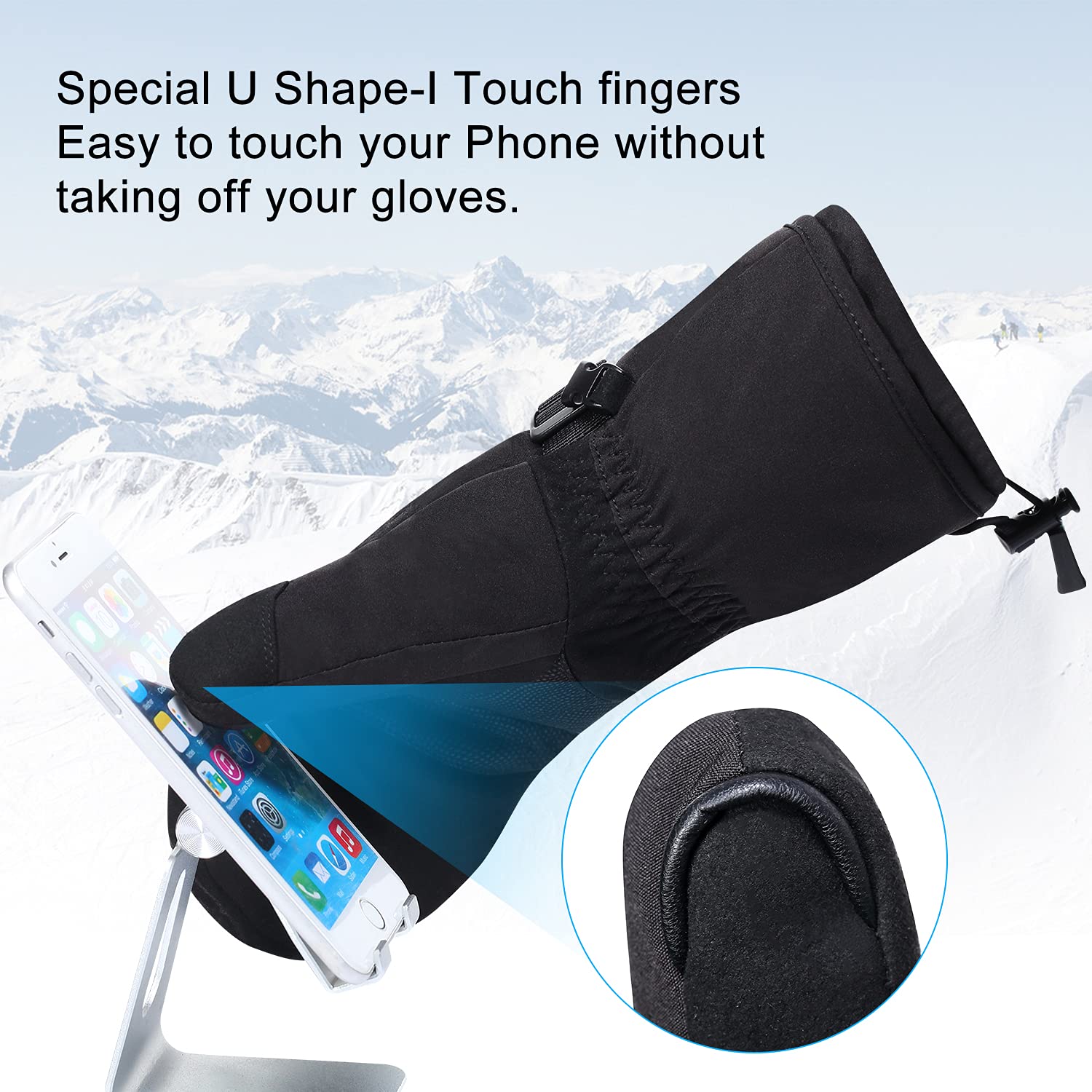 Day Wolf Heated Gloves for Men & Women - 7.4V 2200mAh Rechargeable Battery, Waterproof Winter Gloves for Skiing, Snowboarding, Camping, Hiking & Motorcycle Riding - Warm Electric Mittens for Cold Weather Outdoor Activities