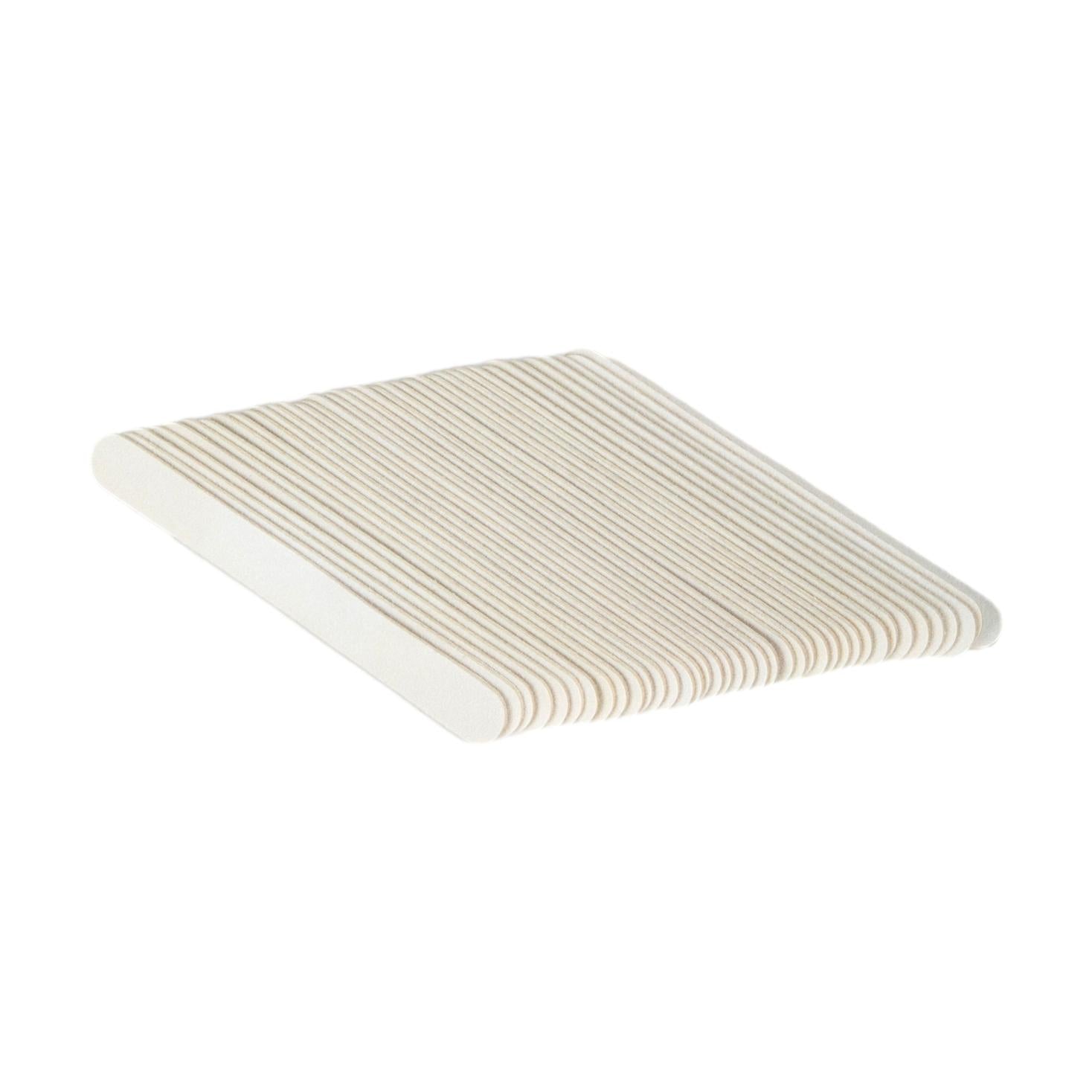 5 Pack White Nail Files - 100/180 Grit Double Sided Emery Boards (50 Count) - Perfect for Manicures, Pedicures & Nail Care at Home or Salon
