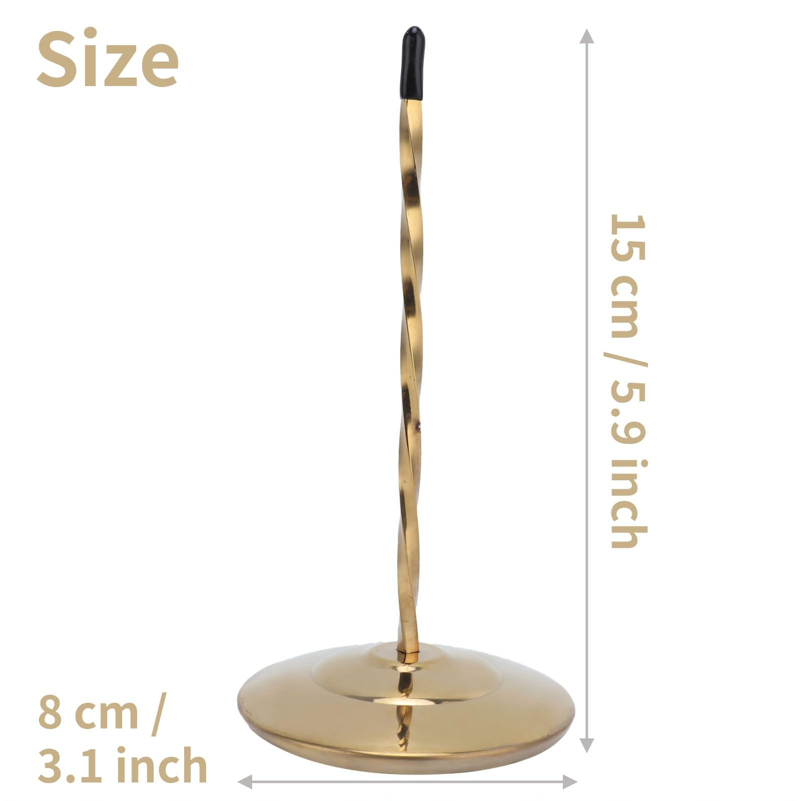 Stainless Steel Desk Receipt Holder - Bill Fork Rod Paper Organizer for Restaurant, Office & Home - Gold Check Spindle Memo Holder for Bills, Notes & Documents