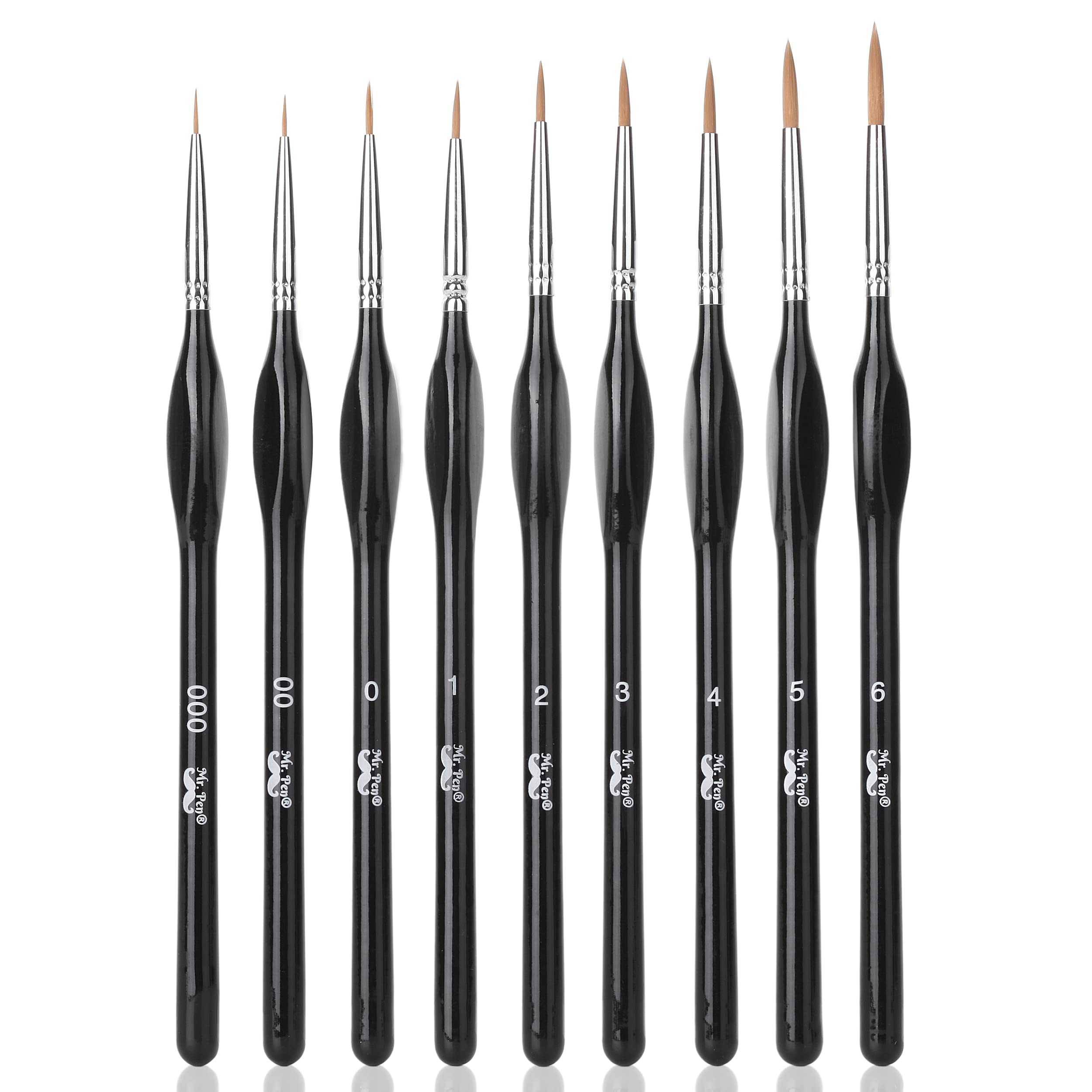 Mr. Pen Miniature Paint Brushes Set - 9 Piece Fine Detail Artist Brushes for Models, Miniatures & Crafts | Perfect for Acrylic, Watercolor & Oil Painting | Professional Mini Paint Brush Kit for Hobbyists & Artists