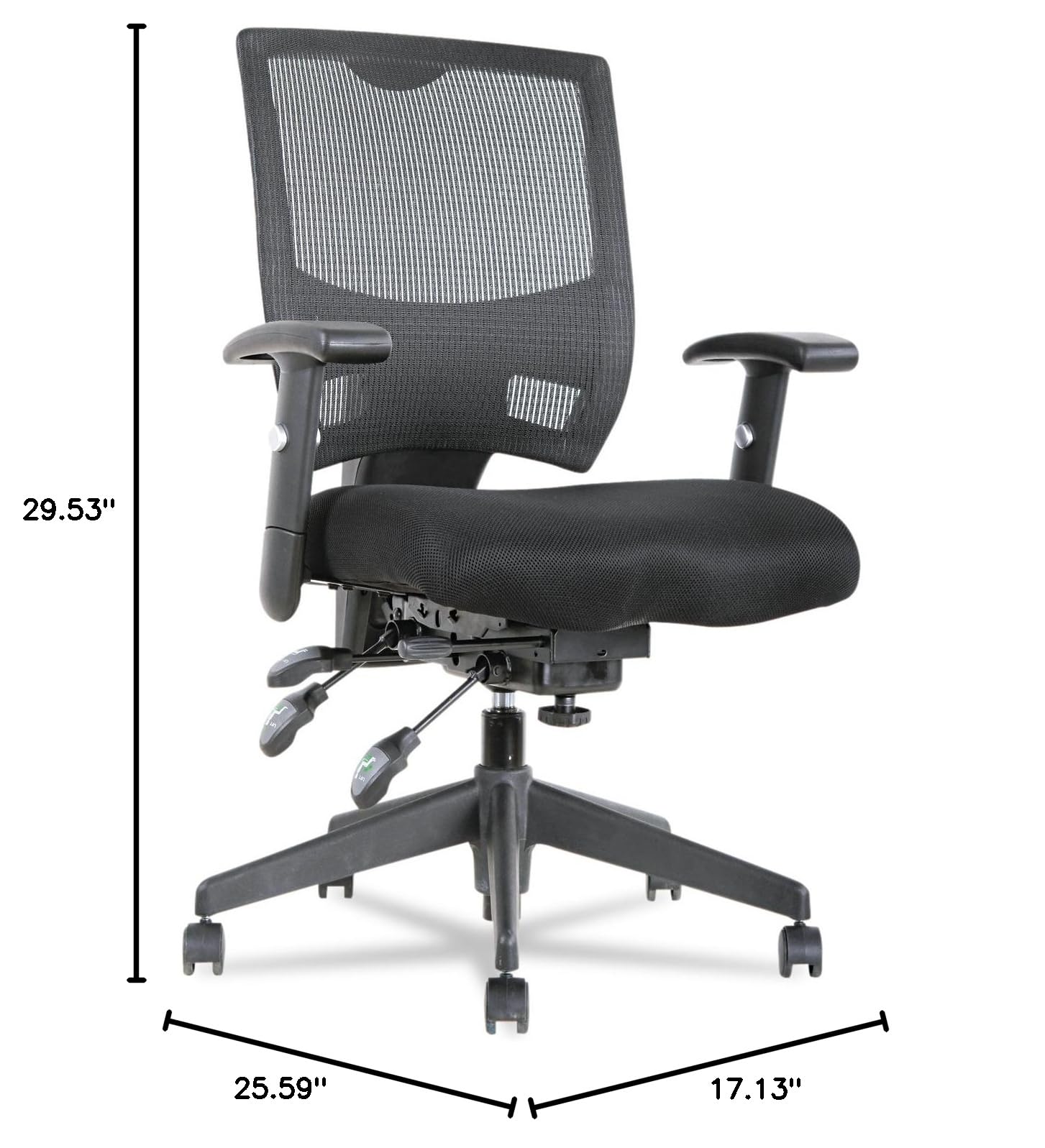 Alera Epoch Series High Performance Ergonomic Office Chair with Adjustable Mesh Back & Seat - Black | Perfect for Home Office, Gaming & Workspace Comfort