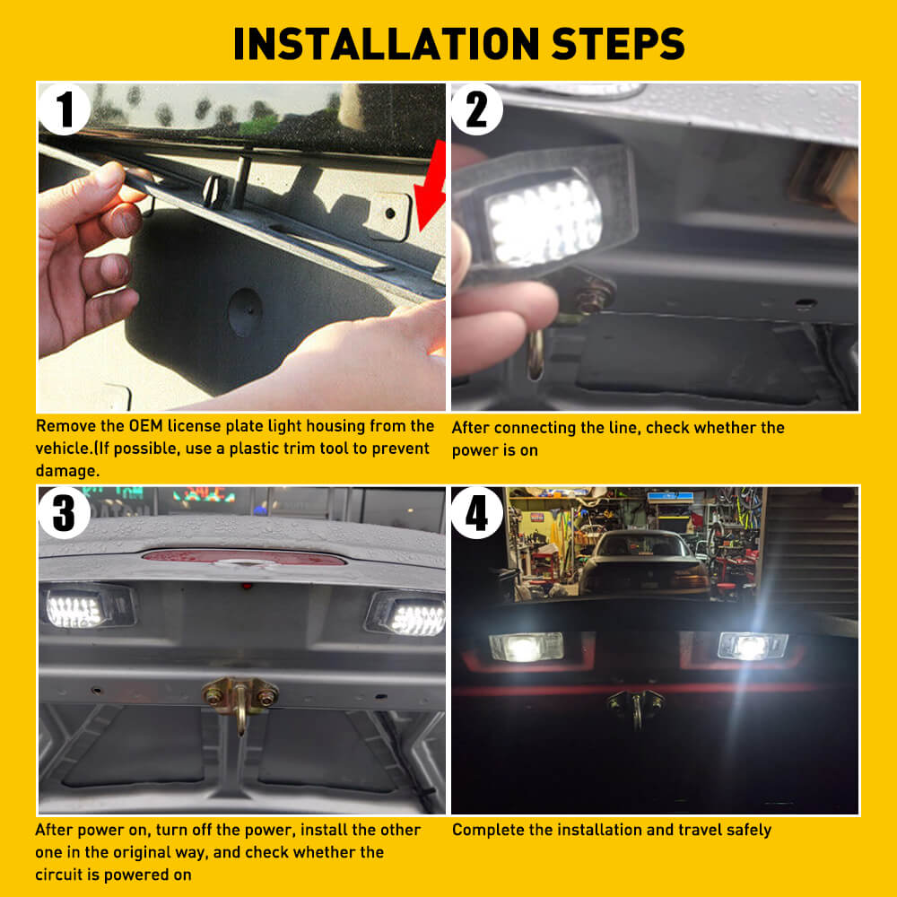 18 SMD LED License Plate Light 6000K White - Compatible with Ford, Mercury, Mazda - Bright & Durable Tag Light Assembly - Perfect for Night Driving & Enhanced Vehicle Style