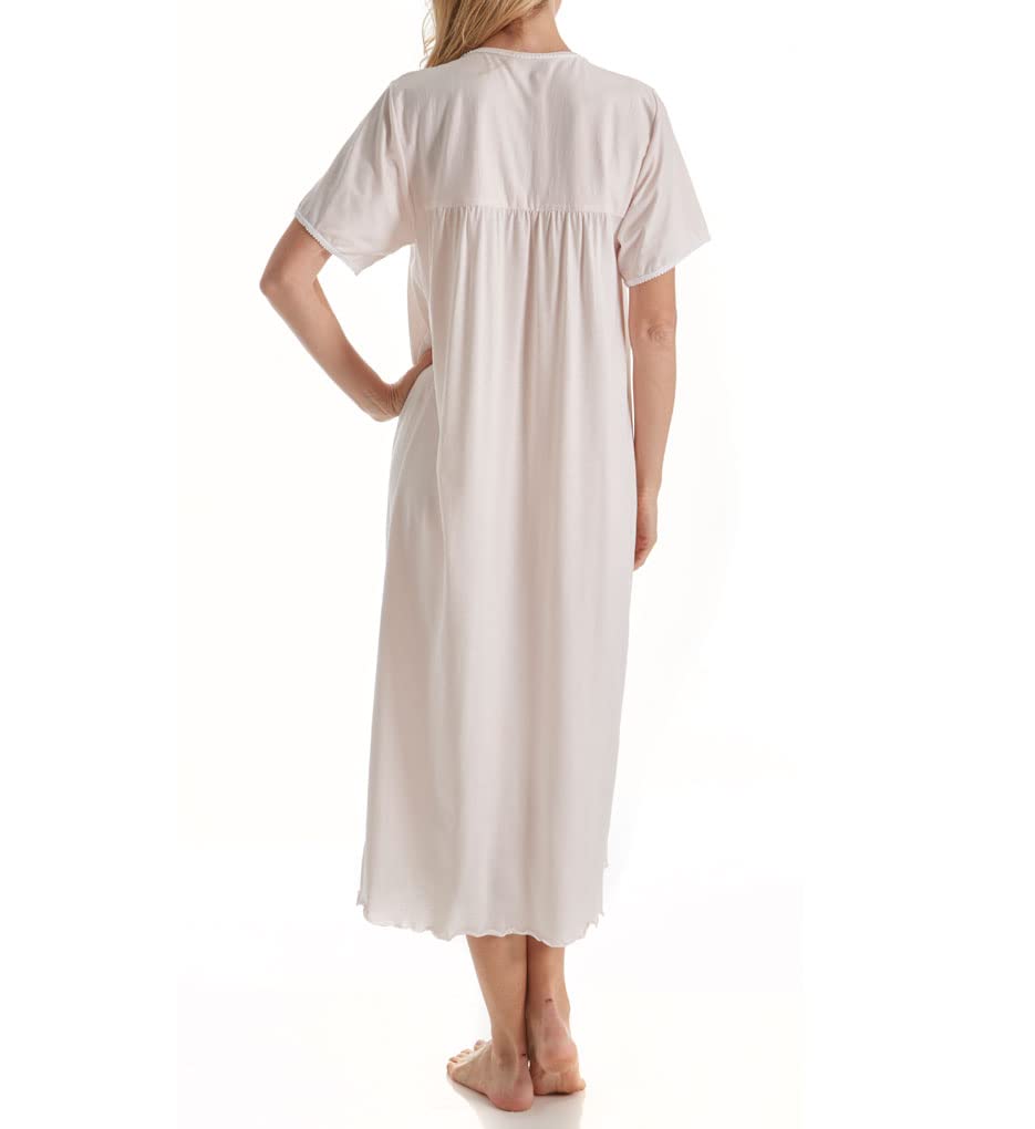 Women's Ines Smocked Short Sleeve Nightgown - Soft Cotton Sleepwear for Comfortable Nights, Lounge Wear & Maternity Pajamas