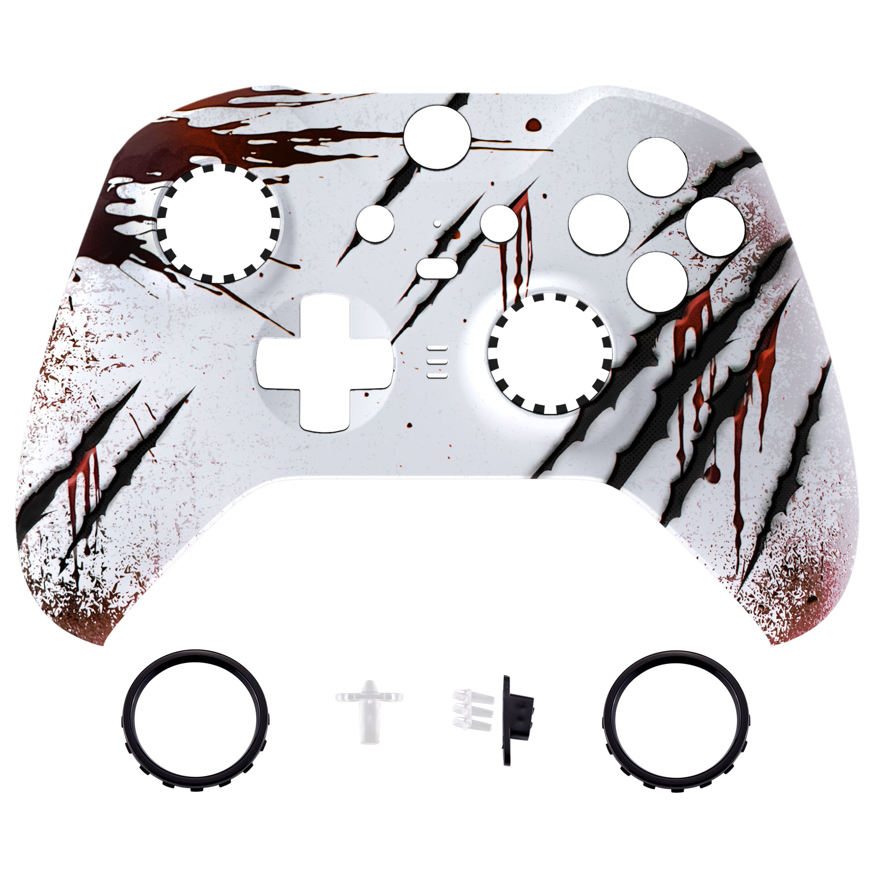 eXtremeRate Replacement Front Housing Shell Case with Accent Rings for Xbox One Elite Series 2 & Elite 2 Core Controller (Model 1797) - Wild Attack Design - Customize Your Gaming Experience - Perfect for Competitive Gaming & Controller Protection