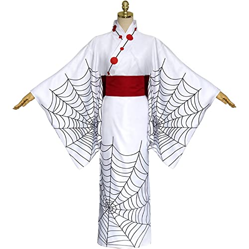 Demon Slayer Kimetsu no Yaiba Spider Oni Rui Cosplay Costume - Men's Anime Kimono Full Set with Accessories for Halloween, Conventions & Cosplay Events (Size S)