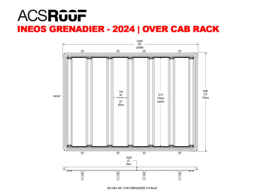 ACS ROOF 3/4 Roof Platform Rack for INEOS Grenadier 2024+ | Heavy Duty Aluminum Roof Rack | Off-Road Adventure Gear | Perfect for Camping, Overlanding & Outdoor Exploration