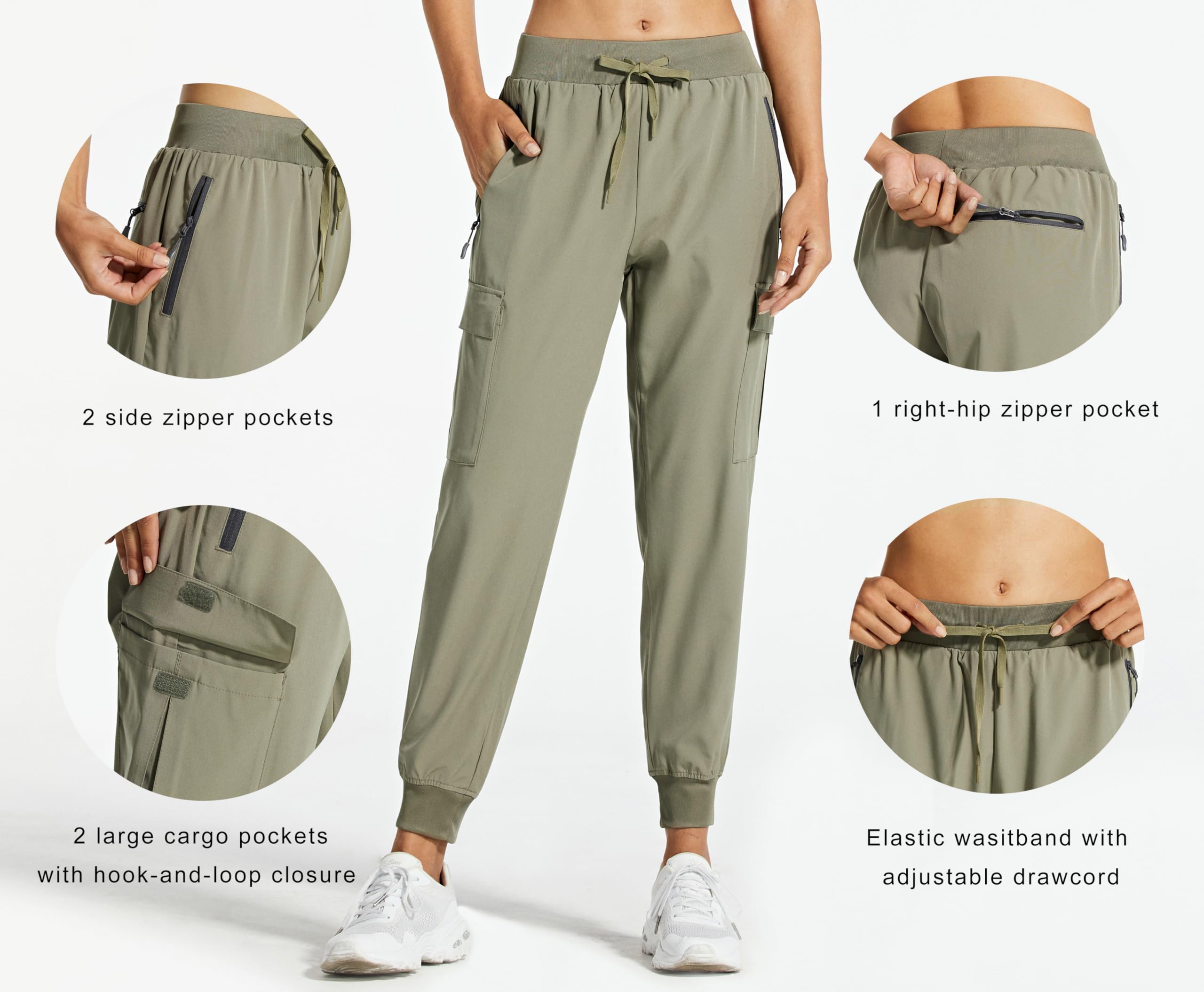 Libin Women's Cargo Joggers - Lightweight Quick Dry Hiking Pants for Athletic, Lounge & Travel | Petite, Regular & Tall Sizes | Perfect for Outdoor Adventures, Gym Workouts & Casual Wear