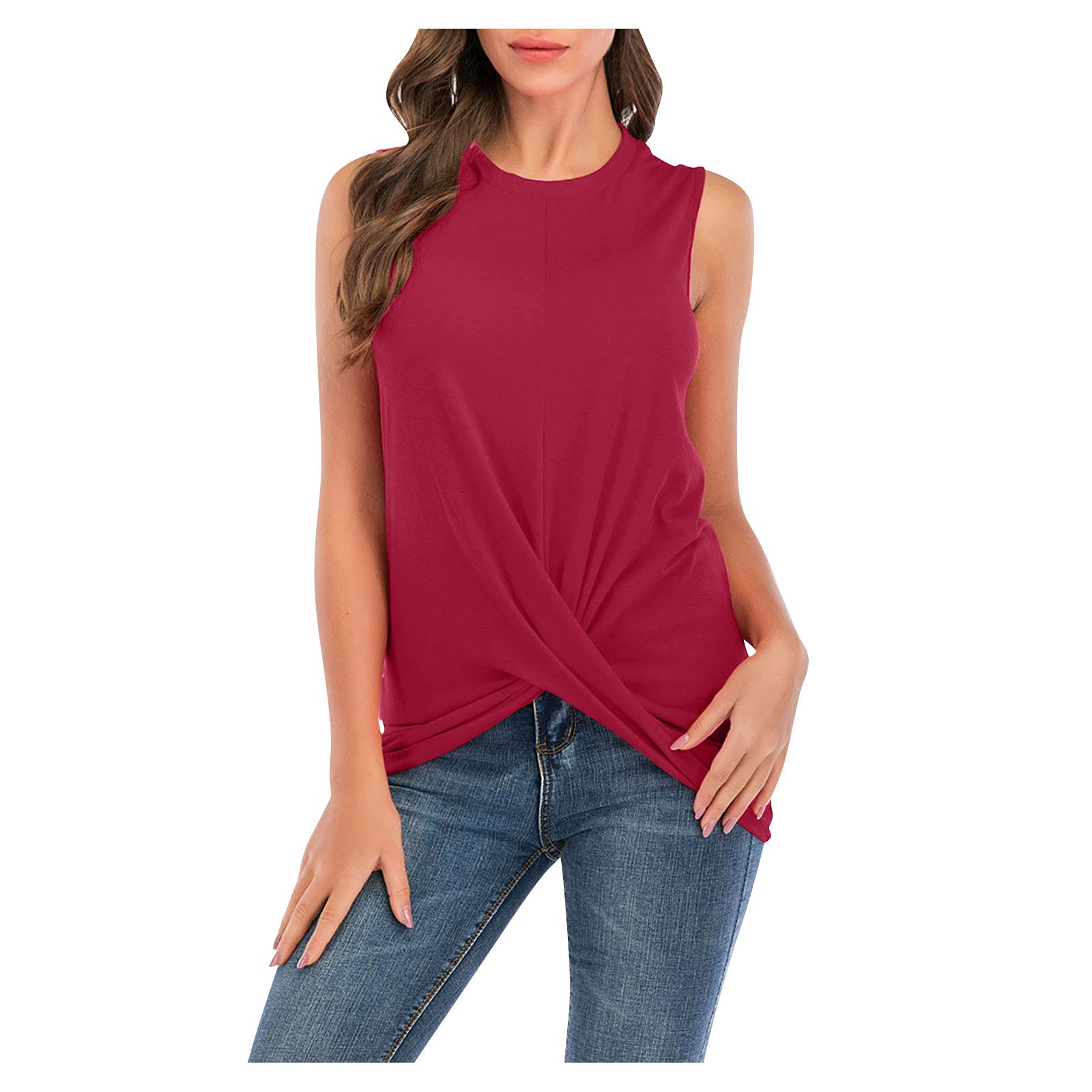 Women's Casual Sleeveless Camisole Tops - Cute Twist Knot Tank Tops for Summer, Loose Fit Workout Shirts | Perfect for Yoga, Gym, Beach & Everyday Wear