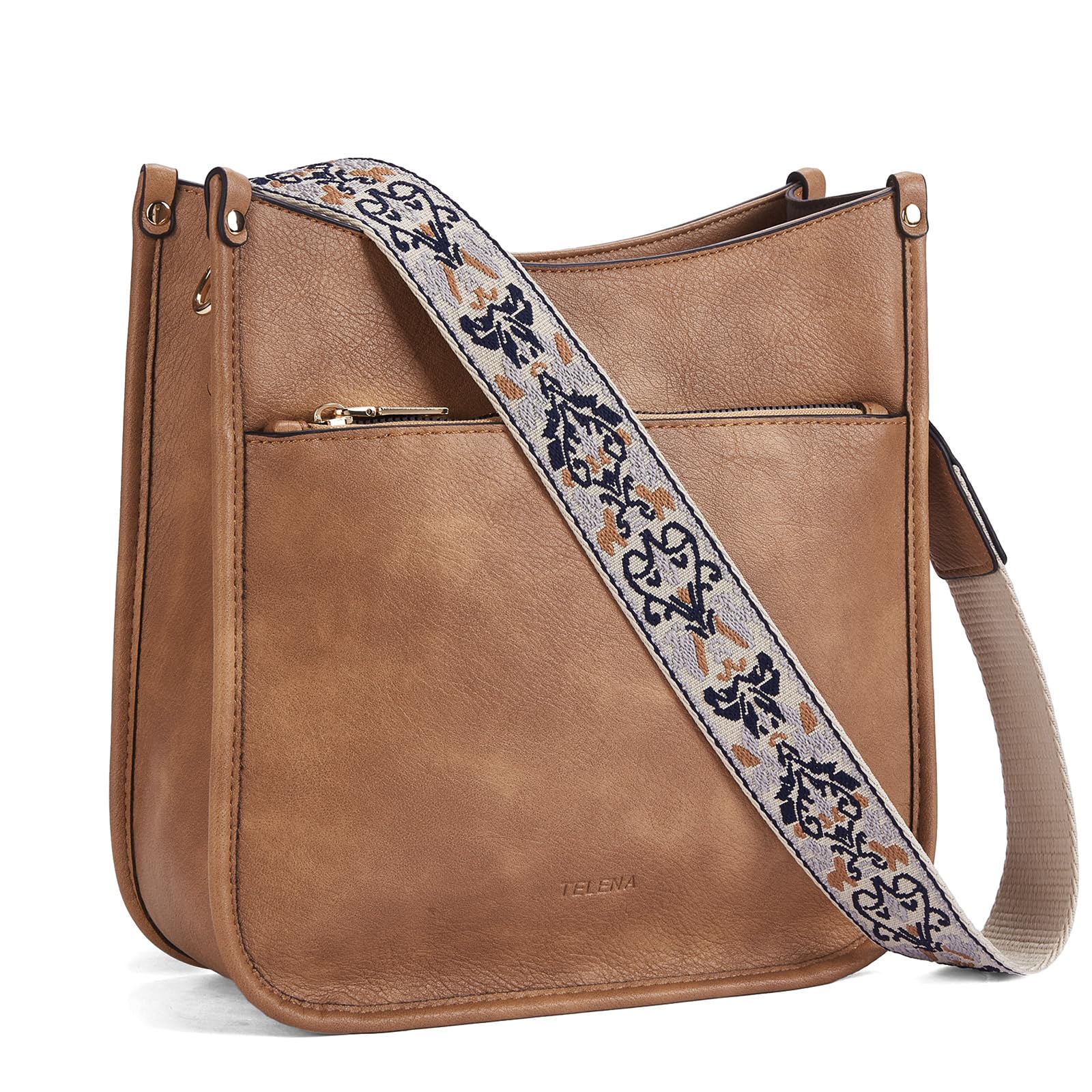 Trendy Vegan Leather Crossbody Purse for Women - Adjustable Guitar Strap Bucket Hobo Handbag | Perfect for Everyday Use, Travel & Casual Outings