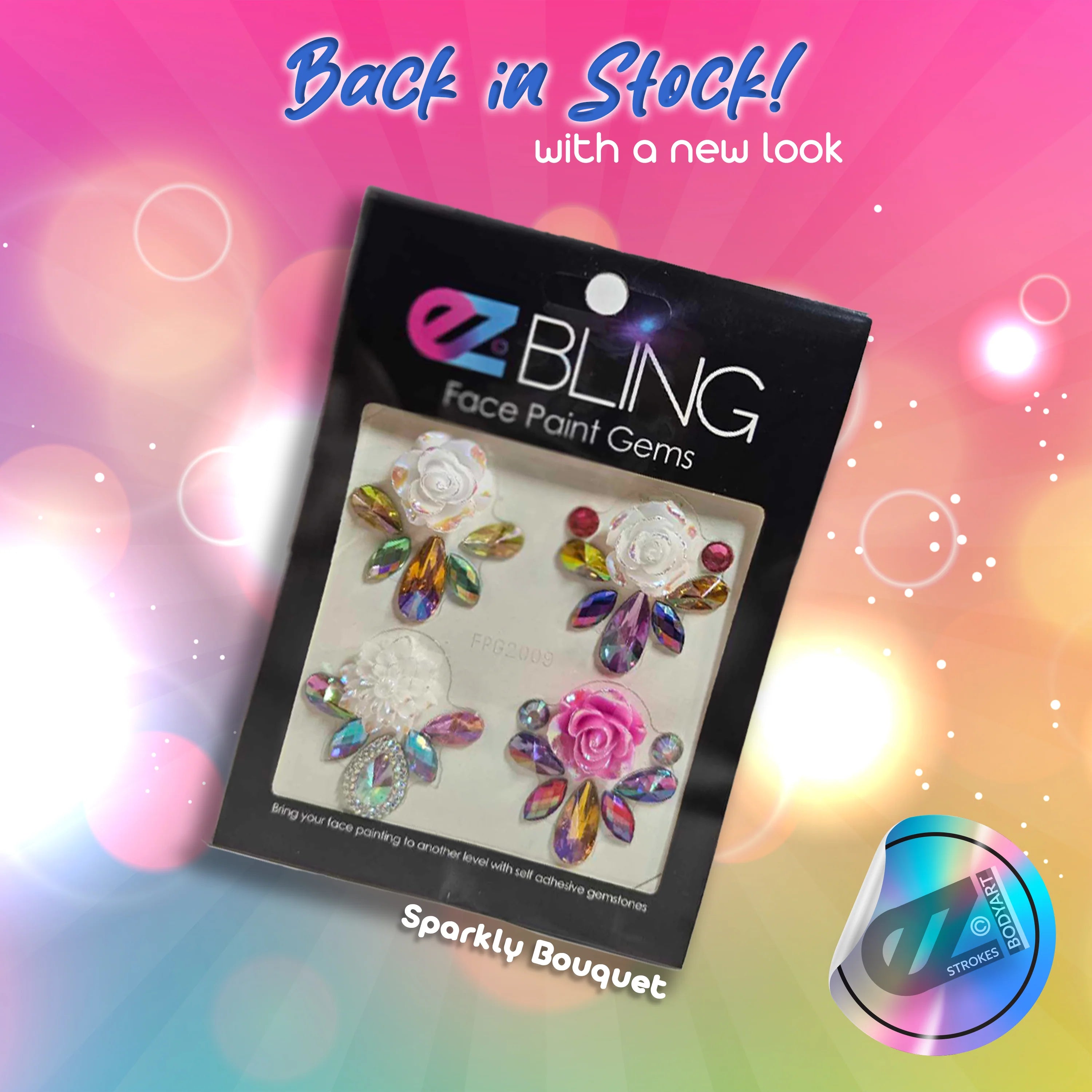 EZ Bling Set - SPARKLY BOUQUET for Weddings, Prom, Home Decor & Party Centerpieces | Rhinestone Floral Arrangement for Special Occasions