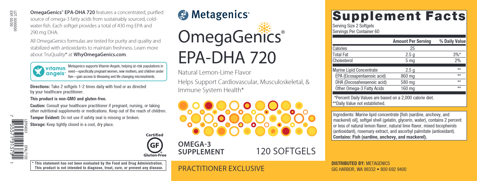 OmegaGenics® EPA DHA 720 - Premium Fish Oil Supplement for Heart & Brain Health - Supports Cognitive Function & Joint Mobility - Ideal for Adults & Seniors - Great for Daily Wellness Routine & Active Lifestyle
