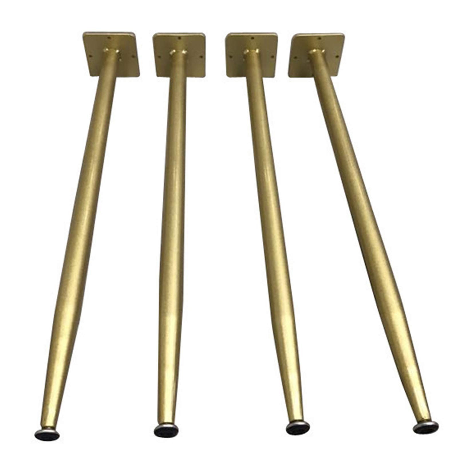 Set of 4 Heavy Duty Steel Table Legs - DIY Furniture Legs for Office Desk, Workbench & Home Decor with Screws & Adjustable Feet Pads (Black/Gold) - Perfect for Modern Workstations, Craft Tables & Industrial Style Furniture
