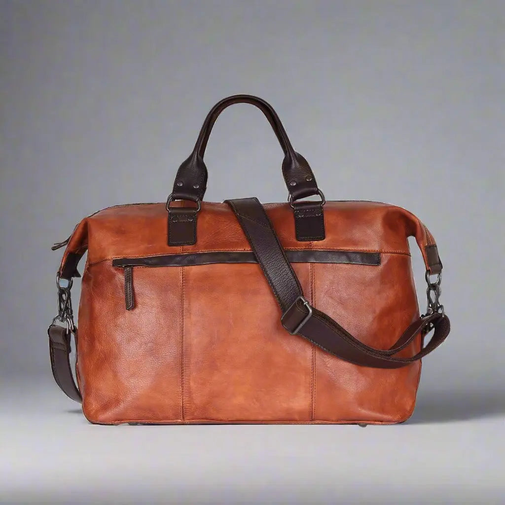 Premium MET Leather Carry-On Duffle Bag with Short Handles - Lightweight Travel Duffel for Gym, Weekend Trips & Business Travel