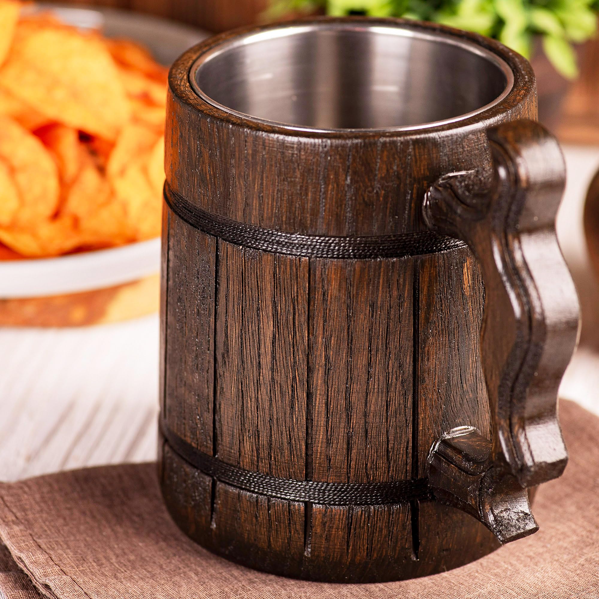 The Legend of Zelda Sheikah Slate Custom Beer Stein - Personalized Wooden Tankard Mug for Gamers - Unique Anniversary, Birthday & Wedding Gift for Men, Him, Dad, Father - Perfect for Gaming Parties, Man Cave Decor & Zelda Fan Collectibles