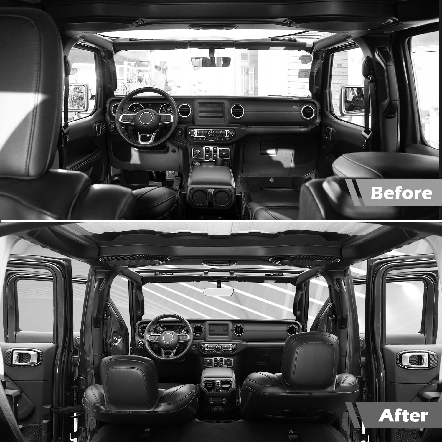 Carbon Fiber Interior Trim Kit for Jeep Wrangler JL/JLU & Gladiator JT (2018-2023) - 21pcs Dashboard Accessories | Upgrade Your Ride's Style & Protection for Off-Road Adventures