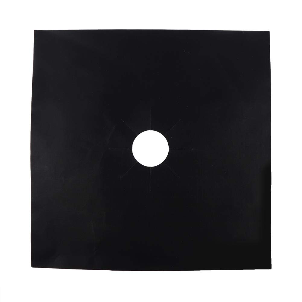 6-Pack Reusable Fiberglass Gas Stove Protector Pads - Heat Resistant & Dishwasher Safe Kitchen Accessories for Stove Top Protection (Black) | Ideal for Cooking, Grilling & Kitchen Safety