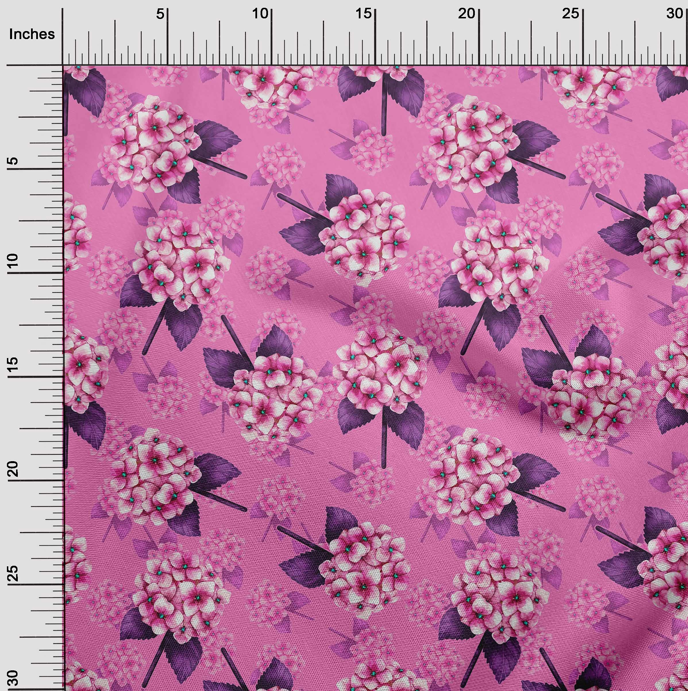 oneOone Cotton Poplin Pink Floral Print Fabric by The Yard - 42 Inch Wide (CYO) | Perfect for DIY Dresses, Skirts, Home Decor & Quilting